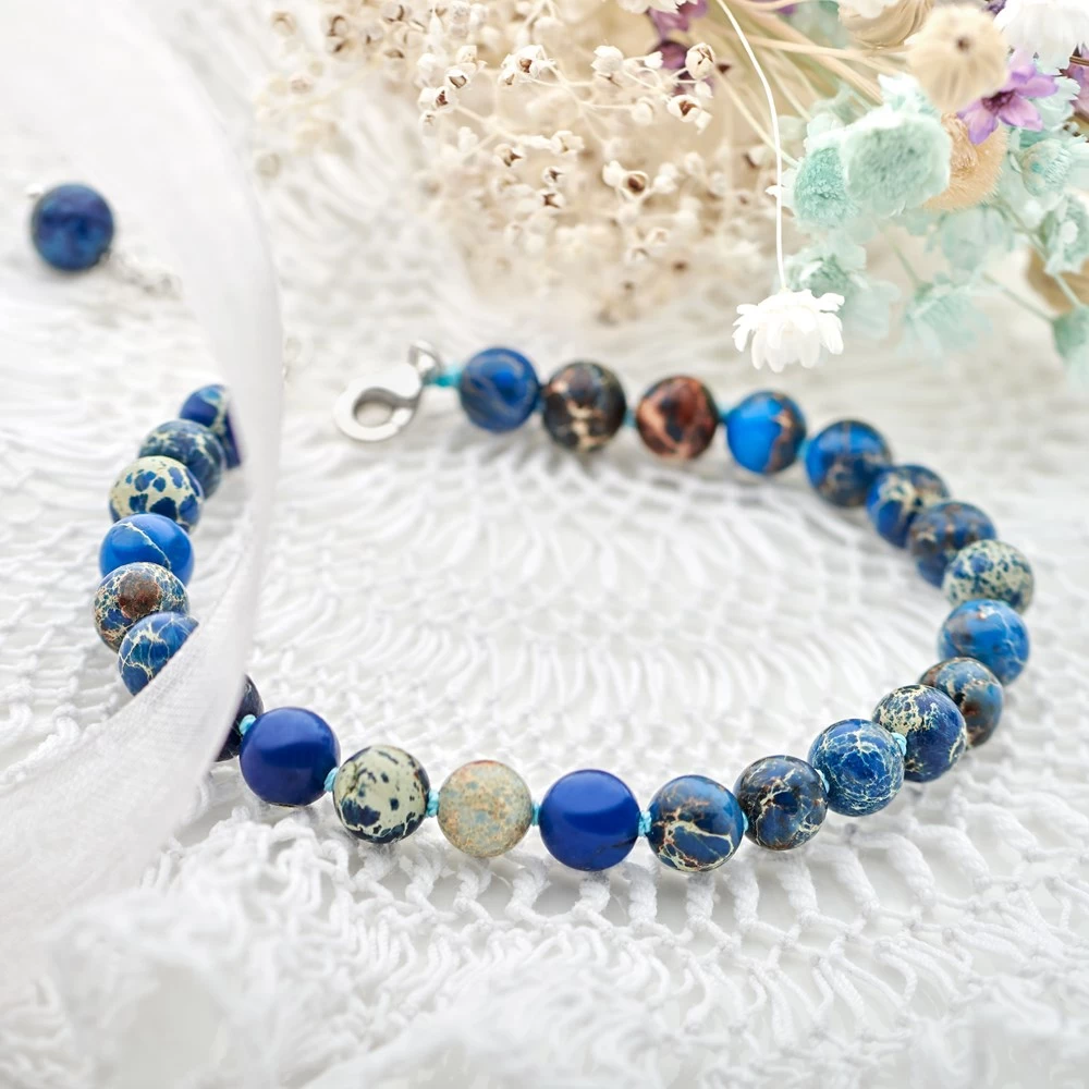 Beaded Blue Variscite Bracelet - Image 2