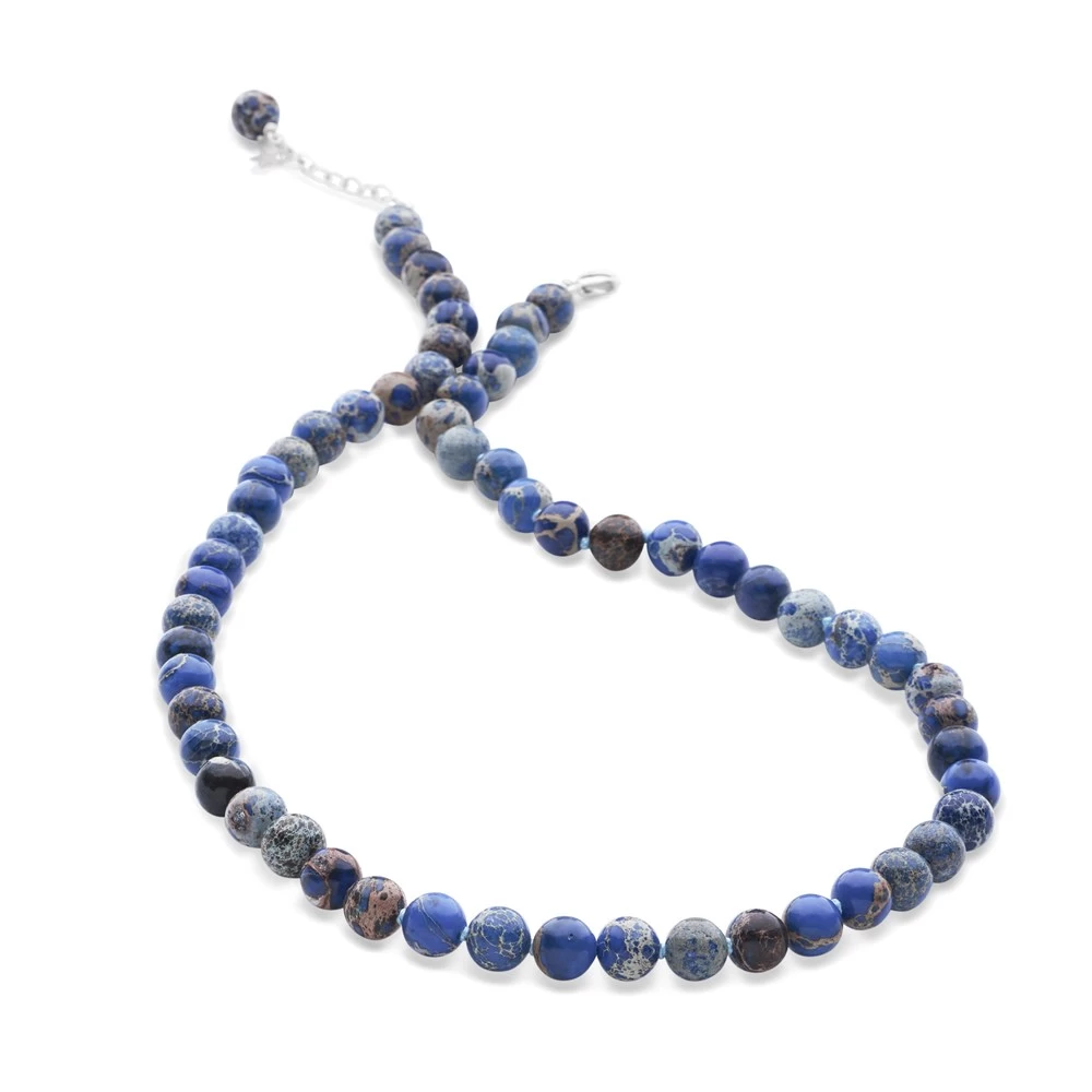 Beaded Blue Variscite Necklace (60-62cm)