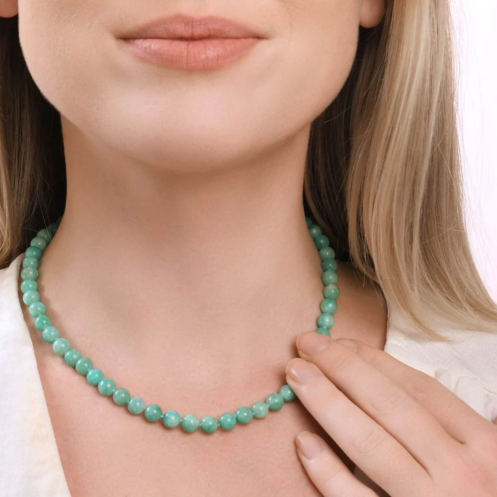 Beaded Amazonite Necklace (41-44cm) - Image 5