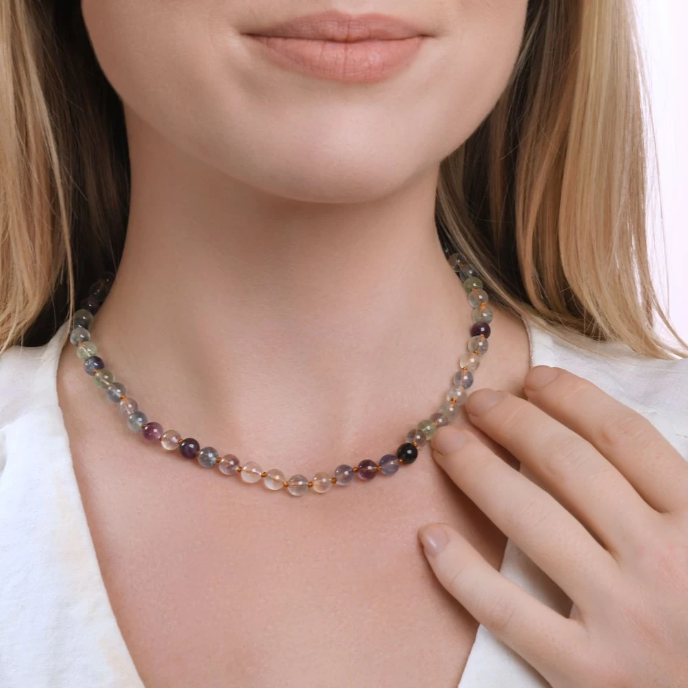 Beaded Fluorite Necklace (40-43cm) - Image 5