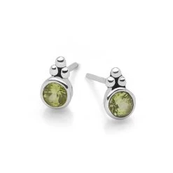 Peridot Moon Studs